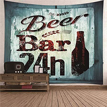 予約販売 特別価格AMDXD Ro好評販売中 Living Decor Wall Hanging 24h Bar Beer Tapestry, Polyester Kitchen タペストリー