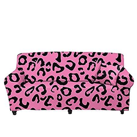 【ファッション通販】 特別価格Sporthere Home好評販売中 Covers Couch Stretch Cover Sofa Stylish Printed Leopard Pink ソファカバー