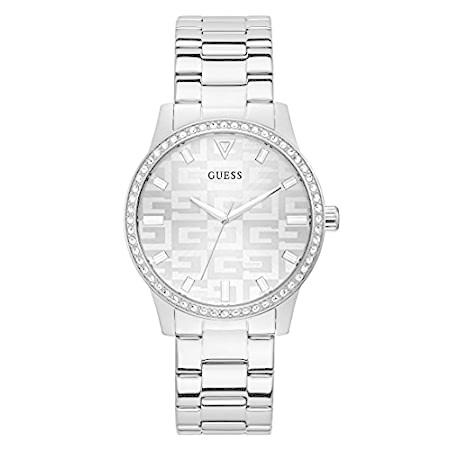 注目ショップ・ブランドのギフト 特別価格Guess Factory シルバートーンロゴアナログ腕時計好評販売中 腕時計