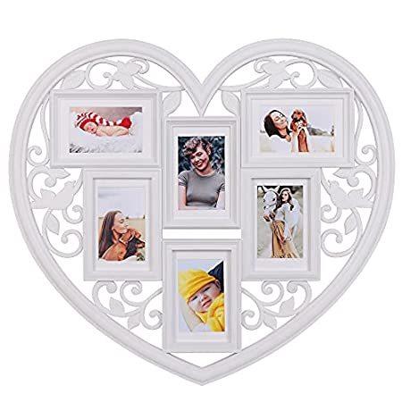 ブランドのギフト 特別価格フォトフレーム 家族とマット付き 恋人 ホワイト コラージュ写真キット 愛の保管に好評販売中 写真立て、フォトフレーム
