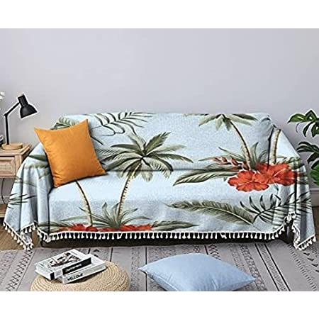 特別価格Sofa Towel Lea好評販売中 Banana and Hibiscus red Trees Palm Vintage Hawaiian Tropical ソファカバー 【12月スーパーSALE 15％OFF】