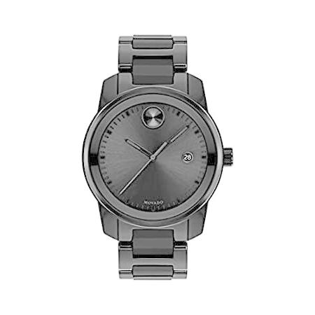 春夏新作モデル Men's 特別価格Movado Bold Str好評販売中 Ceramic with Watch Quartz Swiss Steel Stainless Verso 腕時計