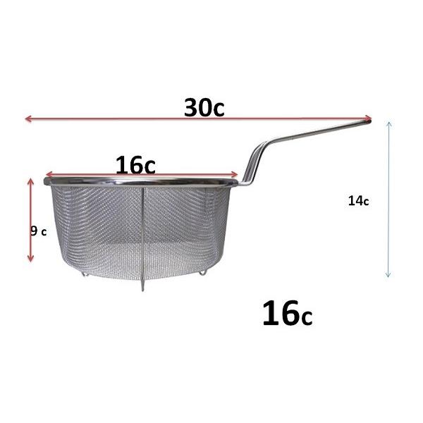 18−8ステンレス製　ボイルバスケット・16ｃｍ　【手付きザル】【調理用 ザル 調理器具  保管用 】 |  | 01