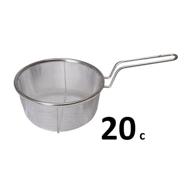 18−8ステンレス製　ボイルバスケット・20ｃｍ　【手付きザル】【調理用 ザル 調理器具  保管用 】 | 