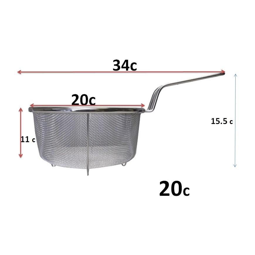 18−8ステンレス製　ボイルバスケット・20ｃｍ　【手付きザル】【調理用 ザル 調理器具  保管用 】 |  | 01