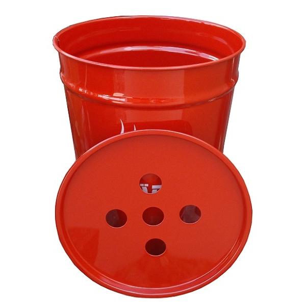 テラモト　丸型すいがら入れ 現場用 缶のみ（蓋つき)【屋外用灰皿　喫煙所灰皿】SS2583200 | 