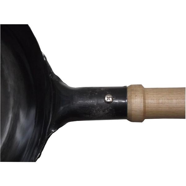 山田 工業所 鉄 打出 木柄つき 片手中華鍋（北京鍋）30ｃm　1.2ｍｍ厚　 |  | 02