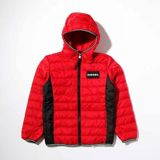 DIESEL ブラック ブルゾンフーディーパディングジャケットコート DIESEL KIDS ブルゾン アウター DIESEL（ディーゼル）Kids