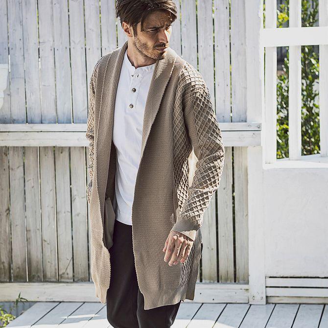 Akm Contemporary エイケイエムコンテンポラリー ワッフル編みロングニットカーディガン メンズ かっこいい おしゃれ ブランド Ask w Shiffon シフォン 通販 Yahoo ショッピング