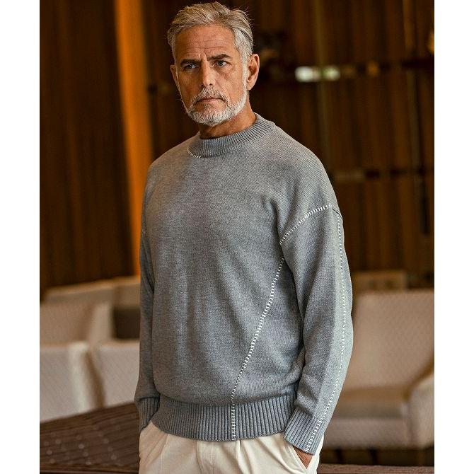 エイケイエム コンテンポラリー（AKMContemporary）/AKM Contemporary ステッチデザインクルーネックニット AKM Contemporary（エイケイエムコンテンポラリー） ステッチデザイン