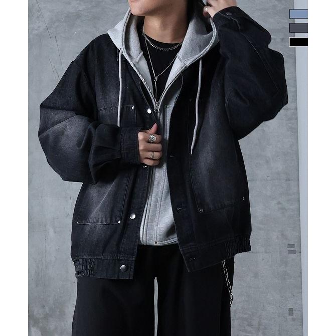 コンファーム（Confirm）/Confirm ビッグシルエット ヴィンテージライク ダブルポケット デニムブルゾン Confirm（コンファーム） ビッグシルエット ヴィンテージライク ダブル