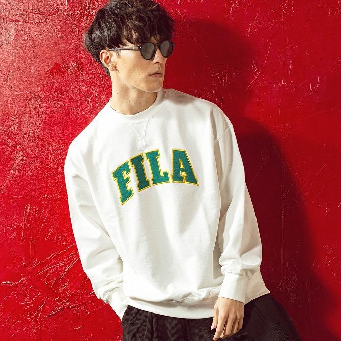 FILA（フィラ） BTS 着用モデル ロゴ トレーナー 長袖 カットソー T