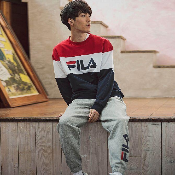 FILA フィラ カラーブロックトレーナー メンズ かっこいい