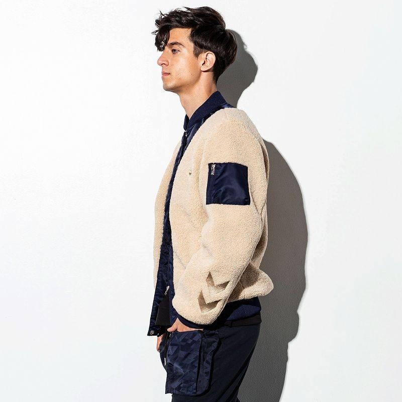 hummel（ヒュンメル） ボア 切り替え ボンバー ジャケット メンズ