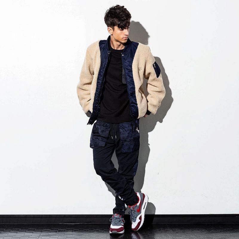 hummel（ヒュンメル） ボア 切り替え ボンバー ジャケット メンズ