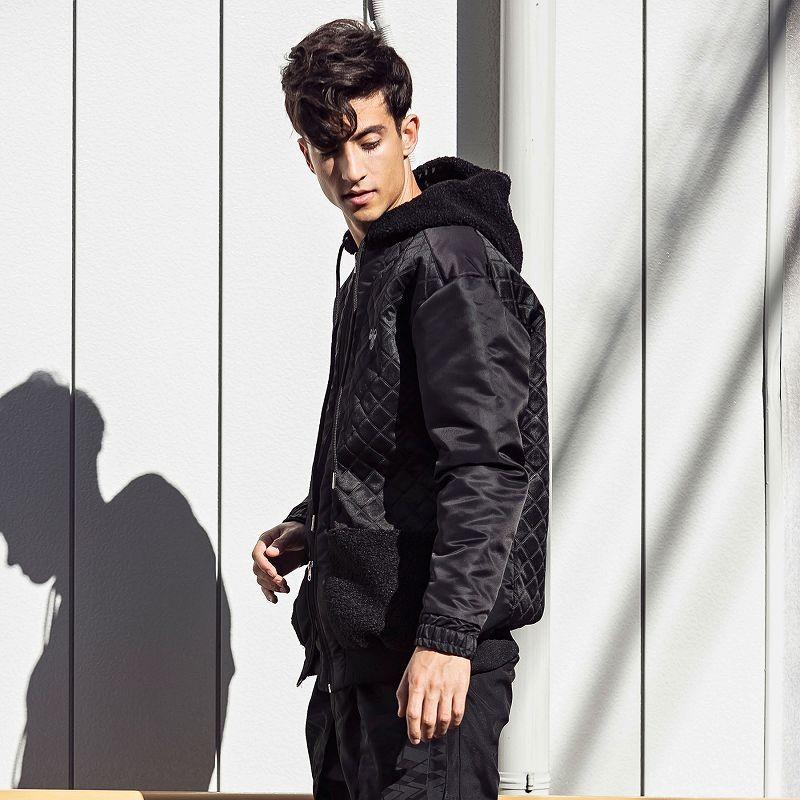 hummel（ヒュンメル） ボア 切り替え キルティング パーカー メンズ