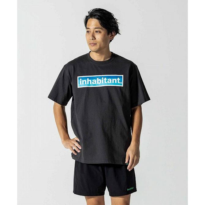 inhabitant インハビタント Logo T-shirts ブルーロゴプリントT