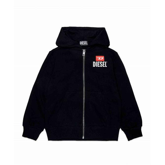 【美品】DIESELディーゼルキッズ ジップアップ フーディージャケットブルゾン DIESEL（ディーゼル） ブランドロゴジップアップパーカーフーディー