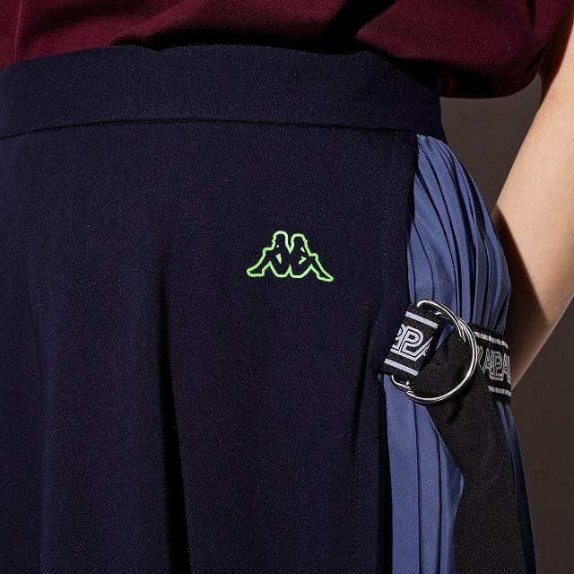 Kappa Kappa(カッパ)ベルト付きキルトプリーツスカート(ブラック