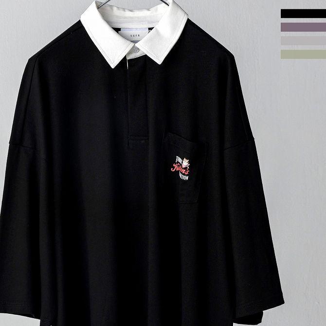Kgfr カガフリ バイカラー 猫モチーフ ラガーシャツ Color Rugby Shirt メンズ レディース おしゃれ かっこいい ブランド Kst w Spaccio スパッチョ 公式ストア 通販 Yahoo ショッピング