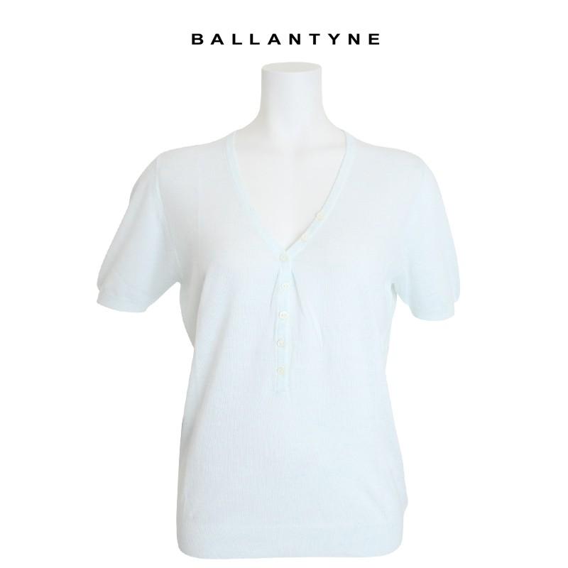 BALLANTYNE/バランタインVネックボタンニット(ライトブルー)トップス