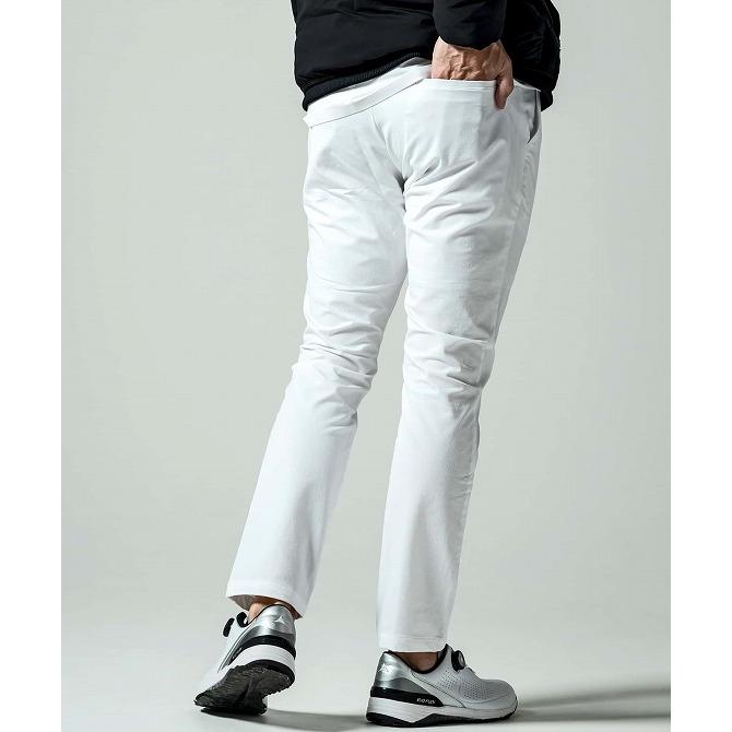 LUXEAKMPLUS ロゴ ゴルフ パンツ リュクス プラス ウェア 白 M LUXEAKMPLUS(リュクスエイケイエムプラス)ゴルフ サイドロゴストレッチ