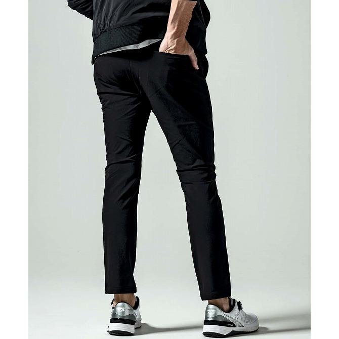 新品！LUXEAKMPLUS 黒 カジュアルパンツ ウエストゴム付き LUXE AKM PLUS リュクスエイケイエムプラス ゴルフ サイドロゴ