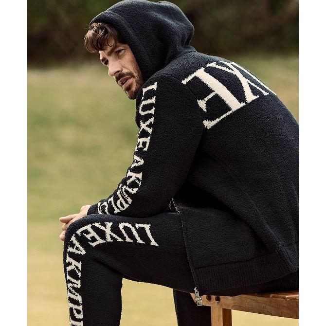 美品☆LUXEAKMPLUS☆ゴルフサイドラインジャージージップパーカー L 黒 美品☆LUXEAKMPLUS☆ゴルフサイドラインジャージージップ