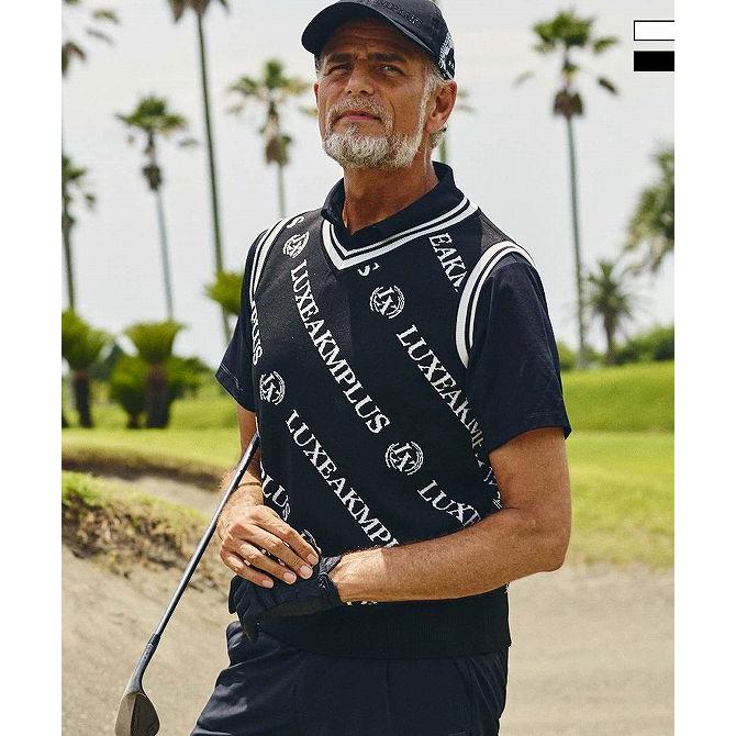 新品 ゴルフ 総柄ロゴ ニットベスト 春夏 ネイビー LUXEAKMPLUS 新品 ゴルフ 総柄ロゴ ニットベスト 春夏 ネイビー LUXEAKMPLUS 楽天