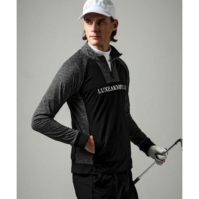 LUXEAKMPLUS ハーフジップスポーツシャツ LUXE AKM PLUS リュクスエイケイエムプラス ゴルフ ハーフジップ防風