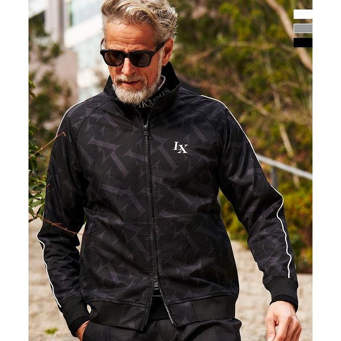 新品】LUXEAKMPLUS 総柄ブリーザフルジップブルゾン グレー L 新品