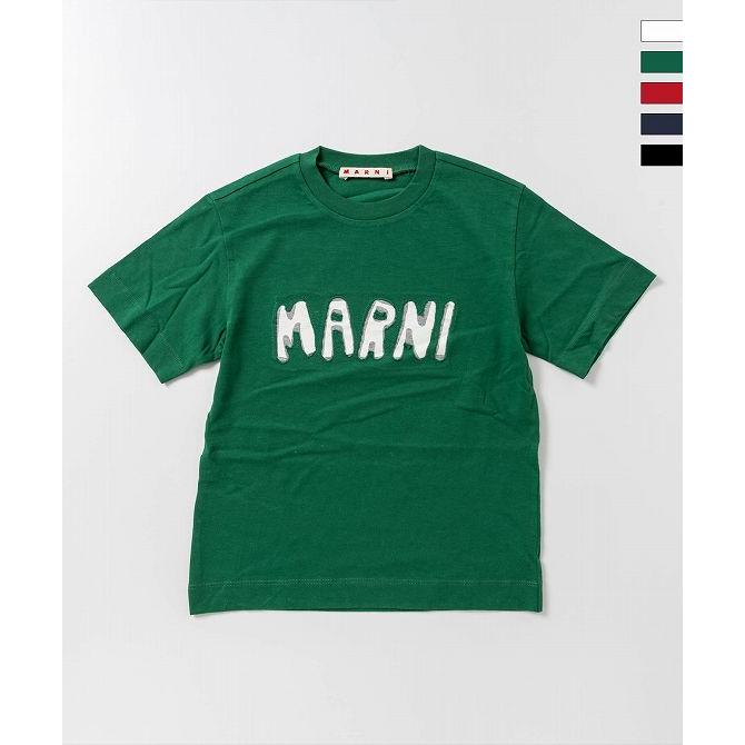 MARNI マルニ グリーン Tシャツ サイズ38 MARNI（マルニ） ブランドロゴ半袖Tシャツカットソー 男の子 女の子