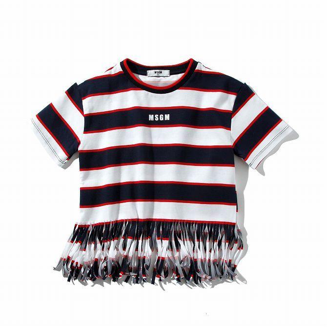 Msgm エムエスジーエム ボーダー フリンジ Tシャツ 半袖 カットソー 女の子 ブランド 子供服 こども服 おしゃれ かっこいい かわいい キッズ Msgm Spaccio スパッチョ 公式ストア 通販 Yahoo ショッピング
