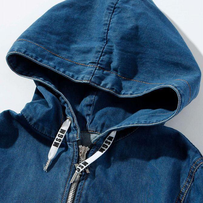 Msgm エムエスジーエム デニム ジップアップ バックプリント パーカー カットソー ブランド 子供服 こども服 おしゃれ かっこいい かわいい キッズ Msgm Spaccio スパッチョ 公式ストア 通販 Yahoo ショッピング