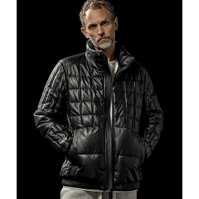 C DIEM カルペディエム Leather Square Quilt Down Jacket スクエア 