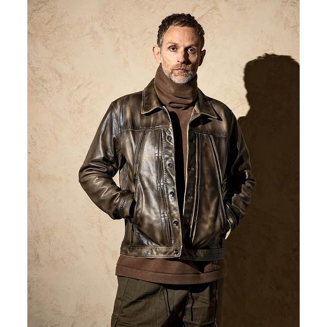 C.DIEM washer leather shirts カルぺディエム