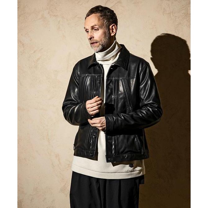 C DIEM カルペディエム レザー パイピング モックネック シャツ C DIEM カルペディエム レザー パイピング モックネック シャツ