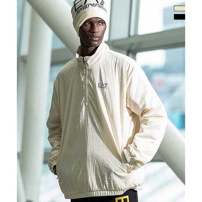 EMPORIO ARMANIナイロンコート　オーバーサイズ　ネイビー EMPORIO ARMANI EA7 イーエーセブン プルオーバー ハーフジップ
