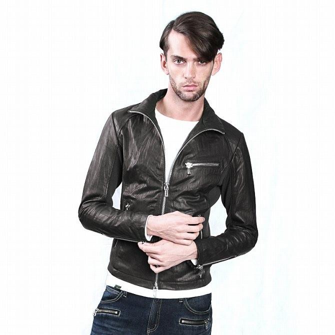 SHELLACシングルライダースジャケット