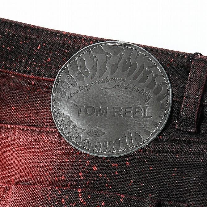 TOM REBL（トムレベル） スプラッターペイントパンツ(レッド×ブラック