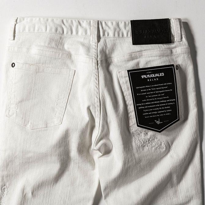 【未使用品】1piu1uguale3 CPテーパードデニムパンツ サイズ3 1PIU1UGUALE3 RELAX ウノピゥウノウグァーレトレ アンクル丈 ホワイト