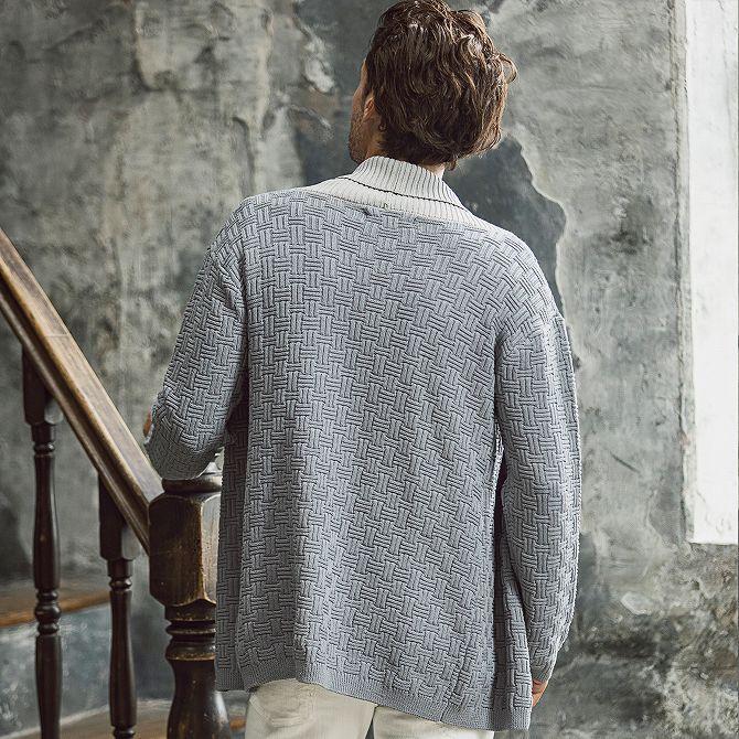 生まれのブランドで 1piu1uguale3 RELAX ショールカラー カーディガン