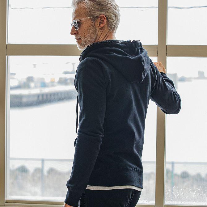 1PIU1UGUALE3 RELAX ウノピゥウ 裏毛 ビッグファスナー パーカー