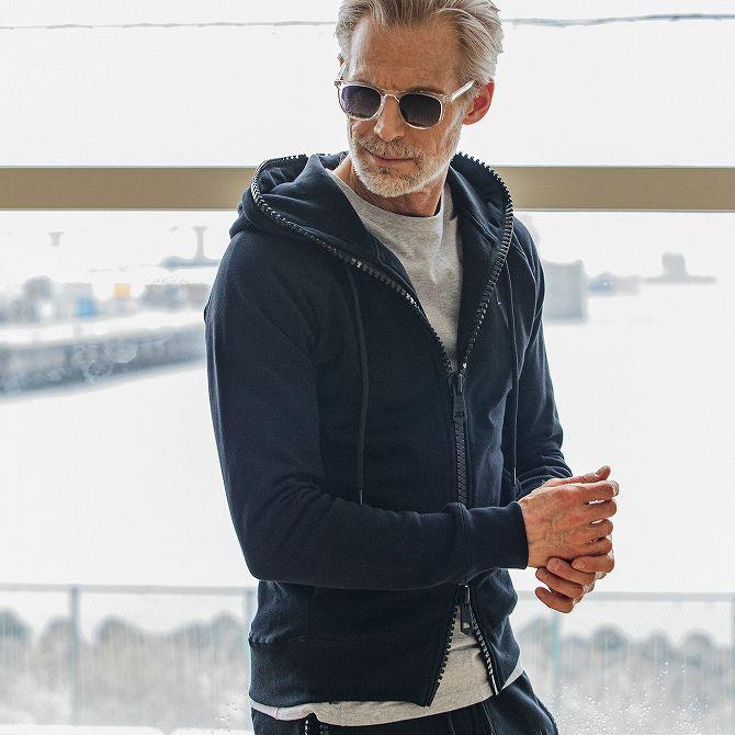 1PIU1UGUALE3 RELAX ウノピゥウ 裏毛 ビッグファスナー パーカー