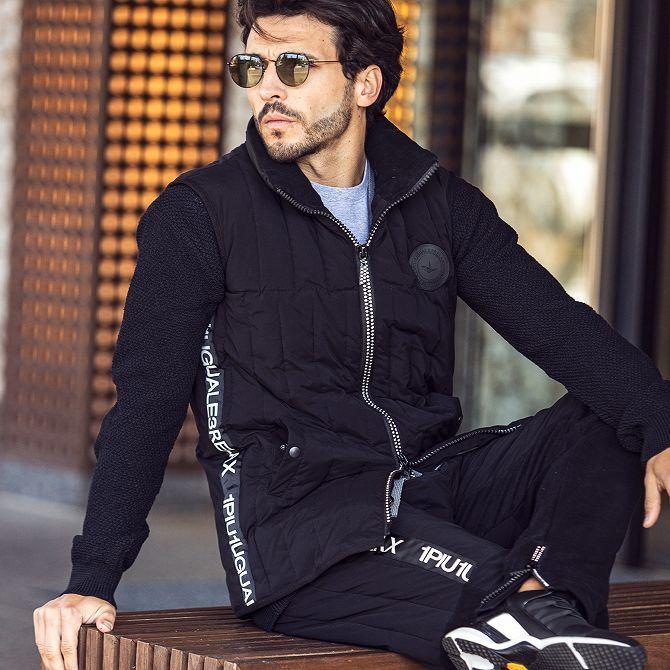 即納 大特価 ウノピュウ ブランド おしゃれ かっこいい メンズ 防寒 アウター 中綿ベスト ハイネックラインストーン ウノピゥウノウグァーレトレ Relax 1piu1uguale3 ジャケット Affaires Sociales Gouv Cg