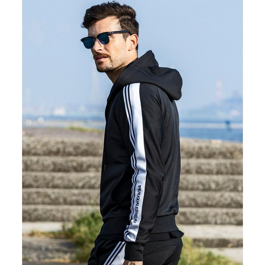 1PIU1UGUALE3 RELAX ウノピゥウノウグァーレトレ リラックス ジャージーラインパーカー メンズ フーディ カジュアル スポーツ トレーニング ルームウェア 1PIU1UGUALE3 RELAX ウノピゥウノウグァーレトレ リラックス