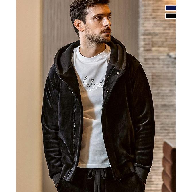 1PIU1UGUALE3 RELAX ベロア セットアップ ネイビー 1PIU1UGUALE3 RELAX ウノピゥウノウグァーレトレ リラックス