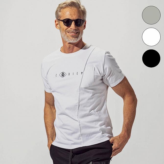 1PIU1UGUALE3 RELAX × C DIEM スイッチング ポケットTシャツ メンズ