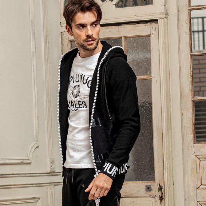 ウノピゥウノウグァーレトレ　サイズ7　ロゴ　モックネックシャツ　スカル　折り鶴 ウノピゥウノウグァーレトレ サイズ7 ロゴ モックネックシャツ