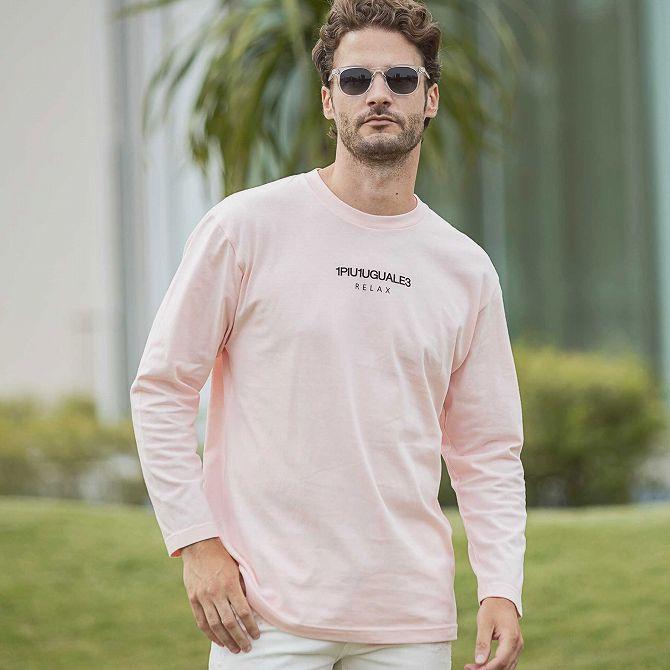 1PIU1UGUALE3 ロゴプリント 長袖シャツ VI 1PIU1UGUALE3 RELAX ウノピゥウノウグァーレトレ ラインストーン